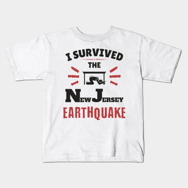 I Survived The NJ Earthquake Funny Meme April 5th 2024 Kids T-Shirt by JanaeLarson